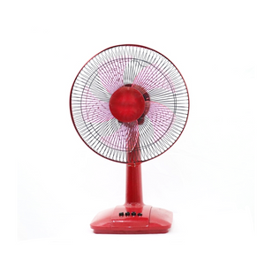 Ventilador de mesa de color rojo para electrodomésticos con viento fuerte de 12 pulgadas 