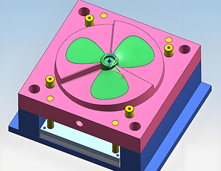 Diseño 3D de molde de aspas de ventilador