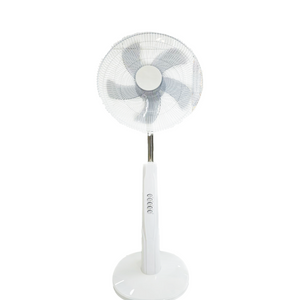 Fan portátil de enfriamiento eléctrica del piso del control de la fan simple recargable blanca al por mayor del soporte de 16 pulgadas